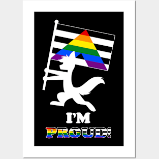 "I'M PROUD" Furry Straight Ally Flag Posters and Art